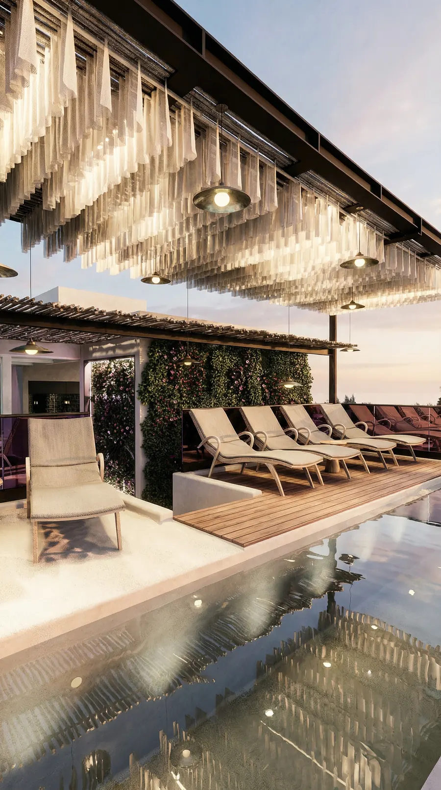 Infinity pool en la azotea de Suites Las Coloradas, Yucatán